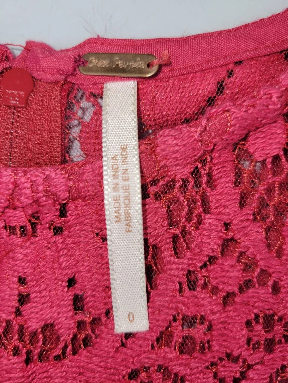 Free People Size 0 Eyelash Lace A-line Short Sleeve Mini Dress
